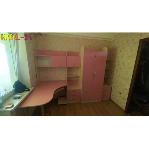 Детская комната Д-12 розовая фото от Мебель-24