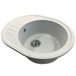 Мойка гранитная овальная 6250 белая ТМ Mebel-24