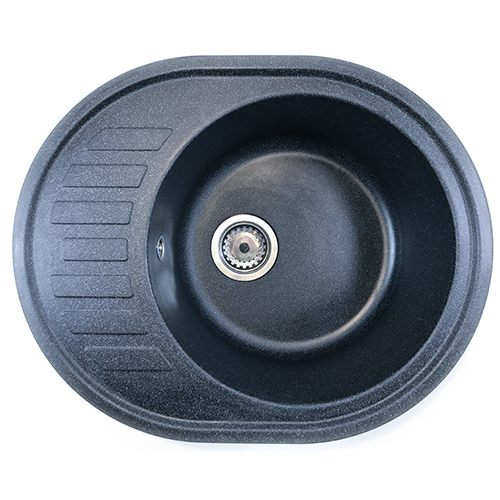 Мойка гранитная овальная 6250 чёрная ТМ Mebel-24