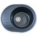 Мойка гранитная овальная 6250 чёрная ТМ Mebel-24