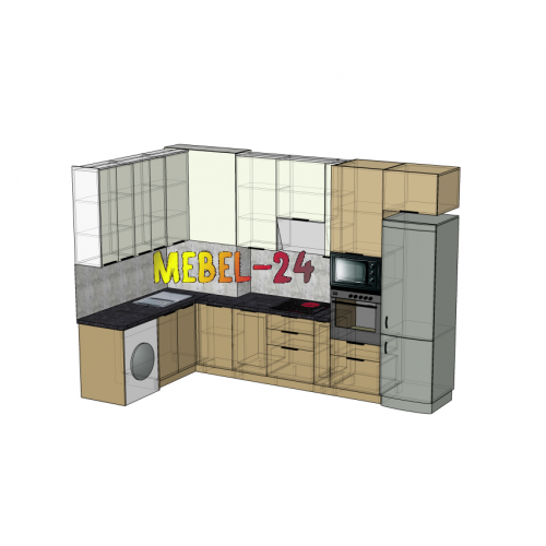 Проект угловой кухни 2024 года от ТМ Mebel-24