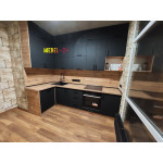 Угловая кухня на заказ чёрная фото от ТМ Mebel-24