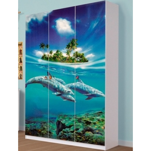 Шкаф 3Д мульти Дельфины