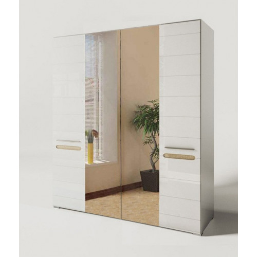 Шкаф 4Д Бианко с зеркалом Світ Меблів