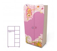 Двухдверный шкаф розовый Cn-02 Cinderella