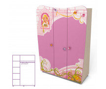 Трехдверный шкаф розовый Cn-03 Cinderella