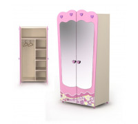Двухдверный шкаф с зеркалом Pn-02/1 Pink