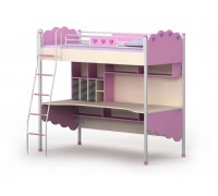 Двоярусне ліжко та стіл Pn-16/1 Pink