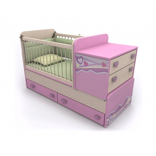 Кровать манеж Pn-30 Pink от Мебель-24
