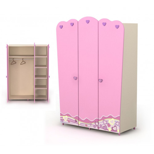 Трехдверный шкаф Pn-03 Pink от Мебель-24