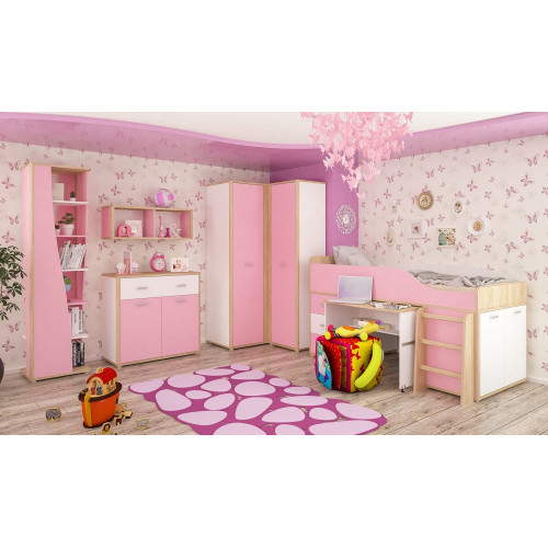 Детская комната Лео розовая Мебель Сервис