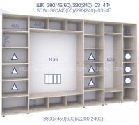 Шкаф купе ШК 380/45/22-03-4Ф