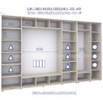 Шкаф купе ШК 380/60/24-03-4Ф с зеркалами