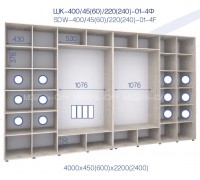 Шкаф купе ШК 400/45/22-01-4Ф