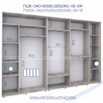 Шкаф купе ПШК 340/43/24-02-5Ф Мебель Сч
