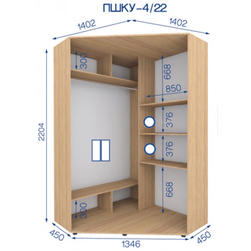 Шкаф купе ПШКУ-4/22
