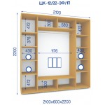 Шафа купе ШК-12/22/2 з дзеркалами