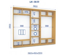 Шкаф купе ШК-38/22