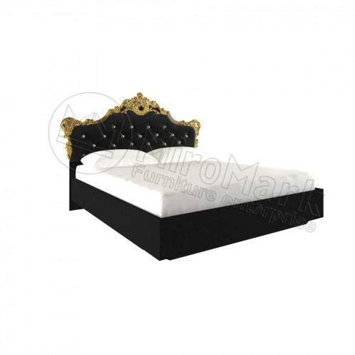 Кровать 1,8 Дженифер мягкая спинка Black-Gold