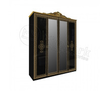 Шкаф 4Д Дженифер с зеркалами Black-Gold