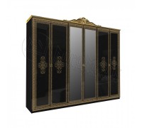 Шкаф 6Д Дженифер с зеркалами Black-Gold