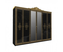Шкаф 6Д Дженифер с зеркалами Black-Gold