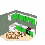 Кухня кутова зелена Київ Меблі-24