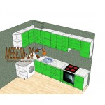 Кухня кутова зелена Київ Меблі-24